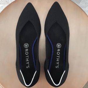 Rothy’s The Point Flat, Black Solid, Size 8